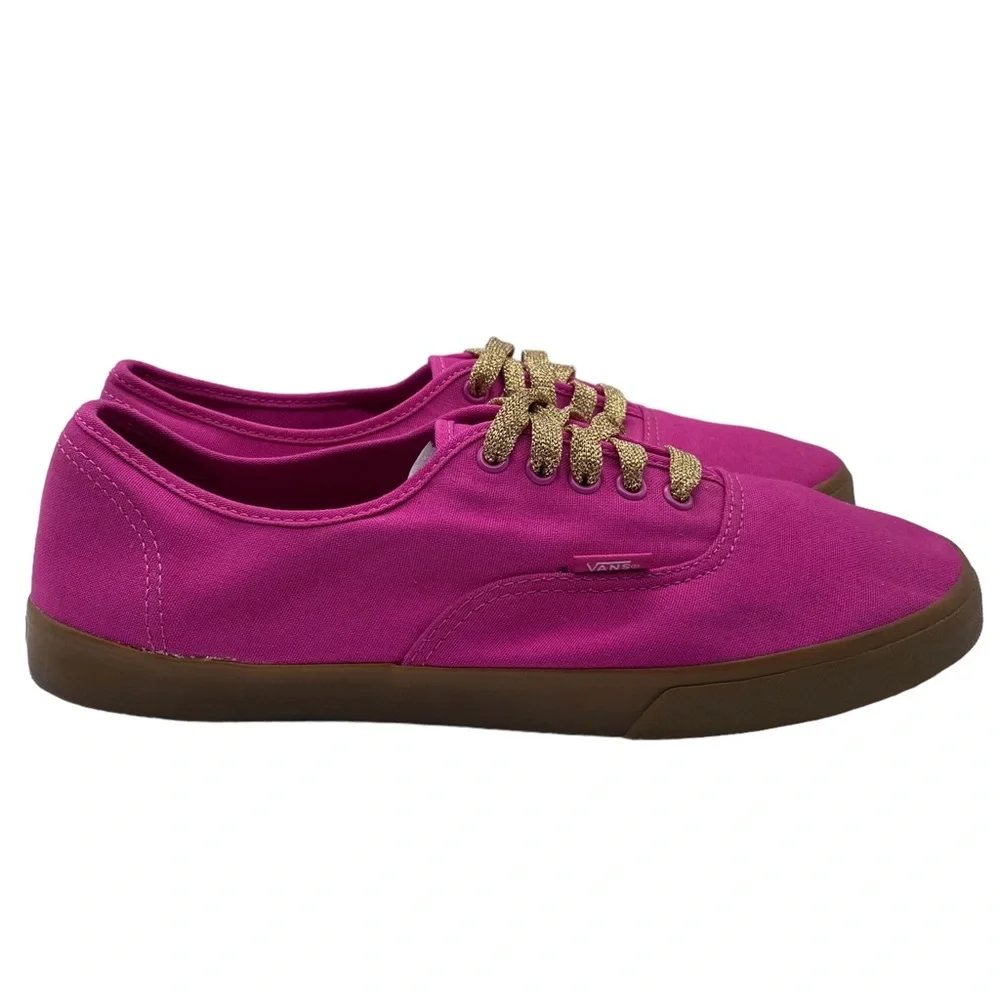 Vans Sneakers Lo Pro Pink Gold Glitter Canvas Casual Skate Colorful Size 10 - Picture 2 of 9